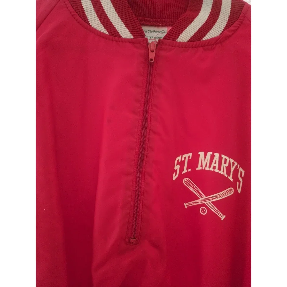 Vintage St Mary's Baseball Satin Jacket USA Made Otterwear Harvard Clothing Red